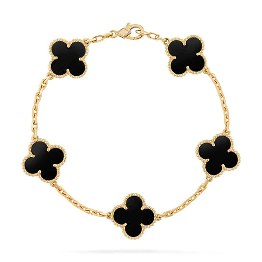 Gold Clover Bracelet - 18K Gold
