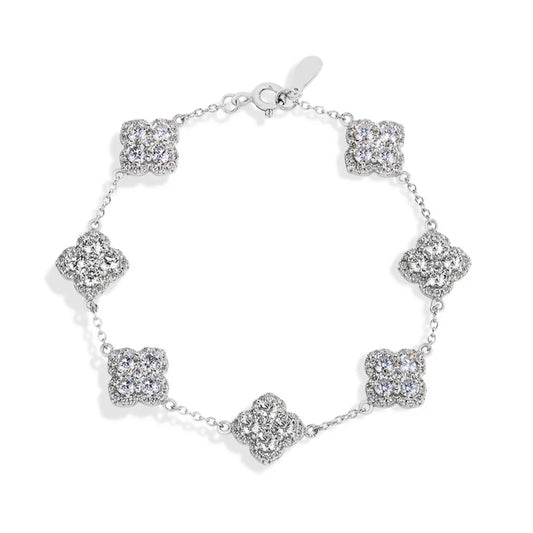 Moissanite Clover Bracelet - 14K Gold